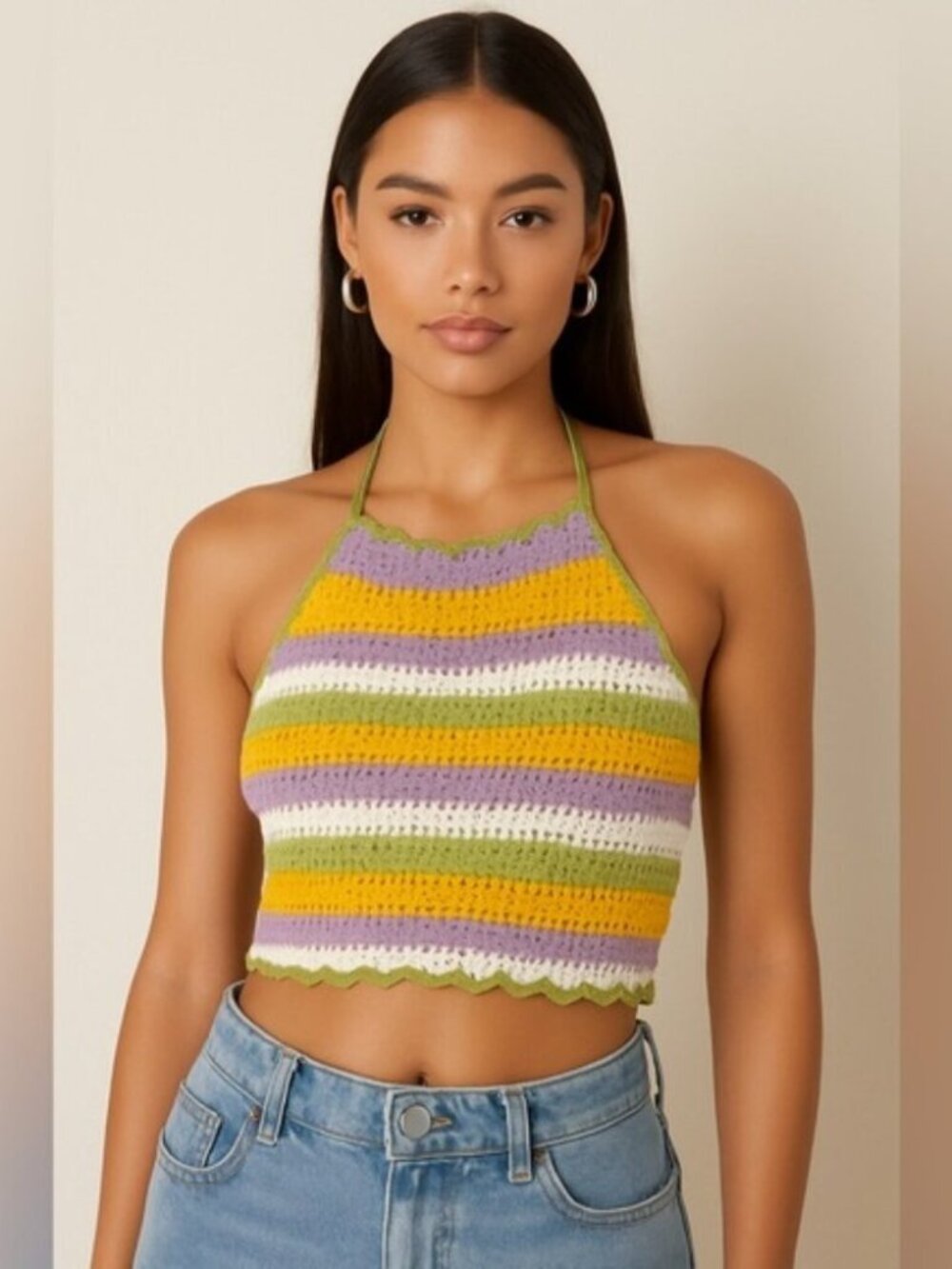 Zara Yellow and Purple Knit Fabric
